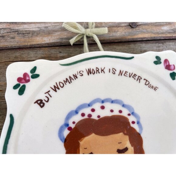 Vintage California Provincial Pottery Wall Plaques Women/Mens Work Humor - Picture 4 of 14